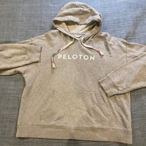 Peloton Gray Hoodie Sweatshirt Pullover Size L Large Cycling Run Gym Workout